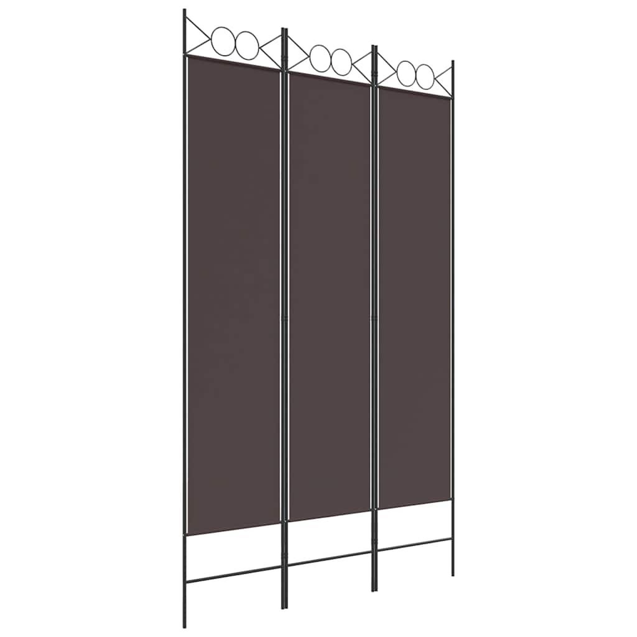 VIDAXL Cloison de separation 3 panneaux Marron 120x200 cm Tissu