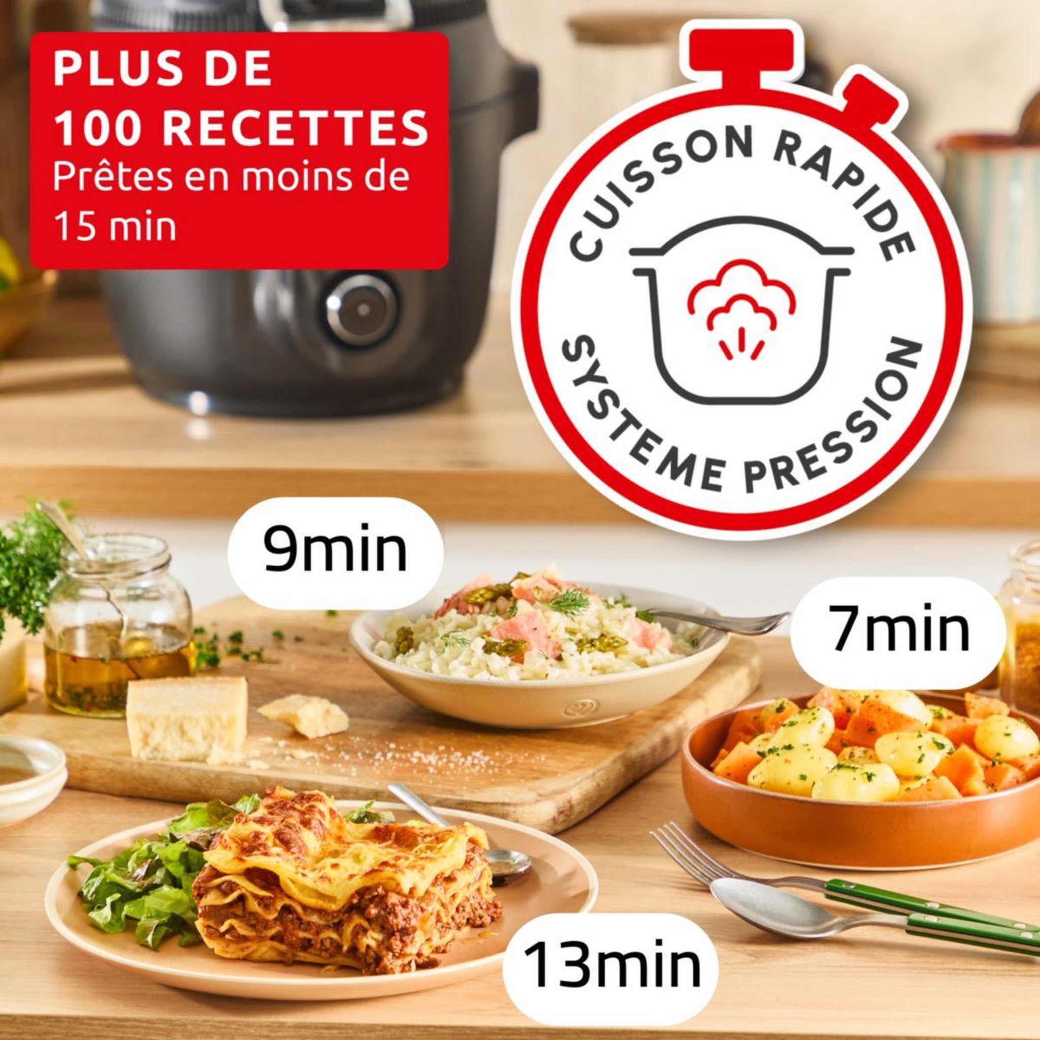 Voir la diapositive 4 : MOULINEX Cookeo multicuiseur airfryer cookeo infinity avec pale noir ce9828f0 20 modes de cuisson, 6,5 l