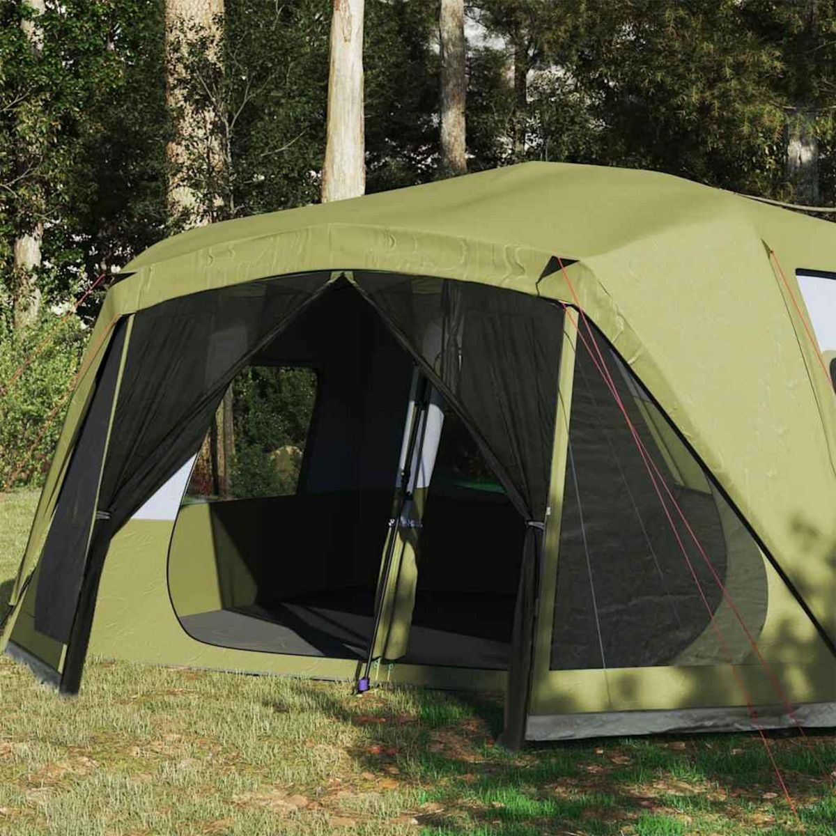 VIDAXL Tente familiale 10 personnes vert liberation rapide impermeable