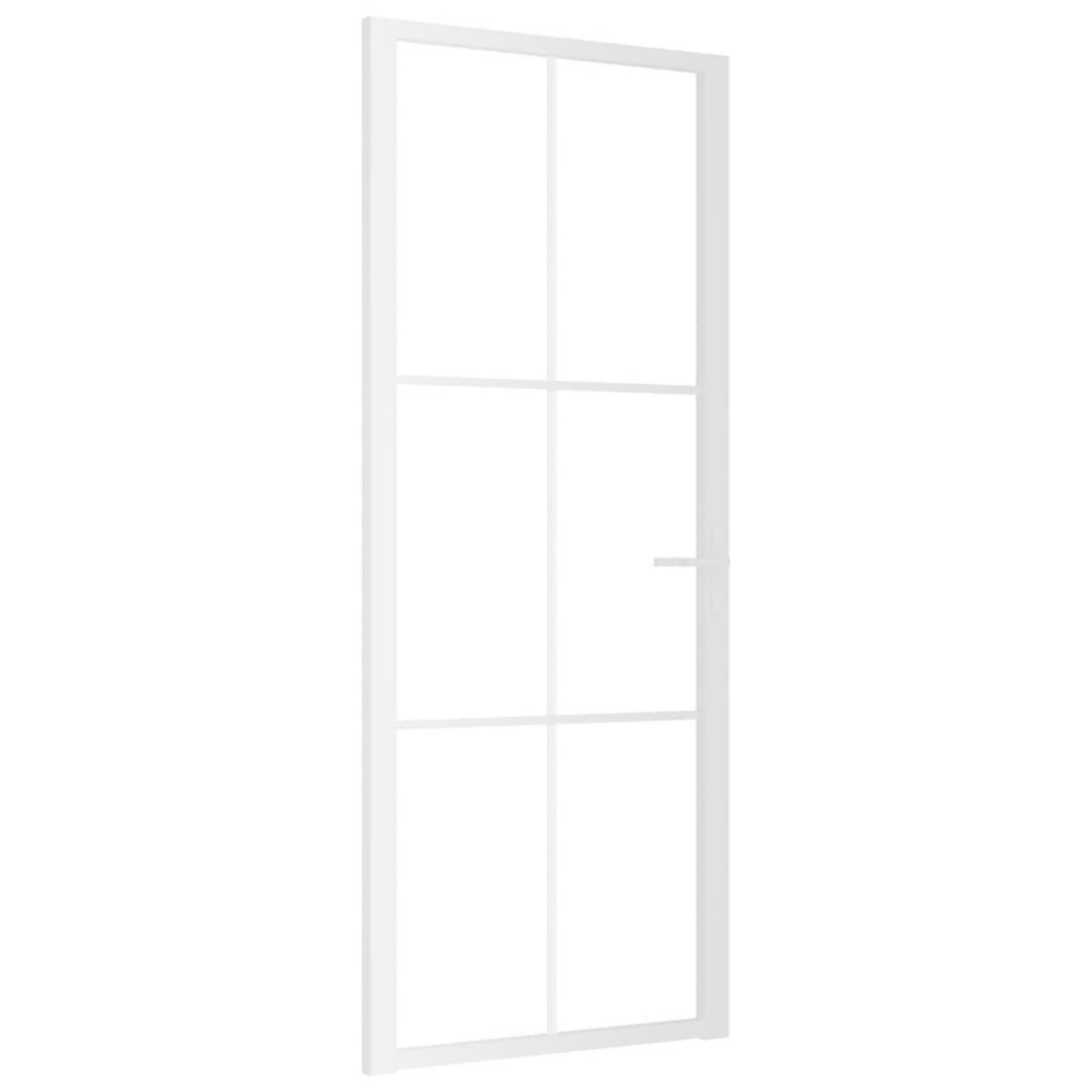 VIDAXL Porte interieure 83x201,5 cm Blanc Verre ESG et aluminium