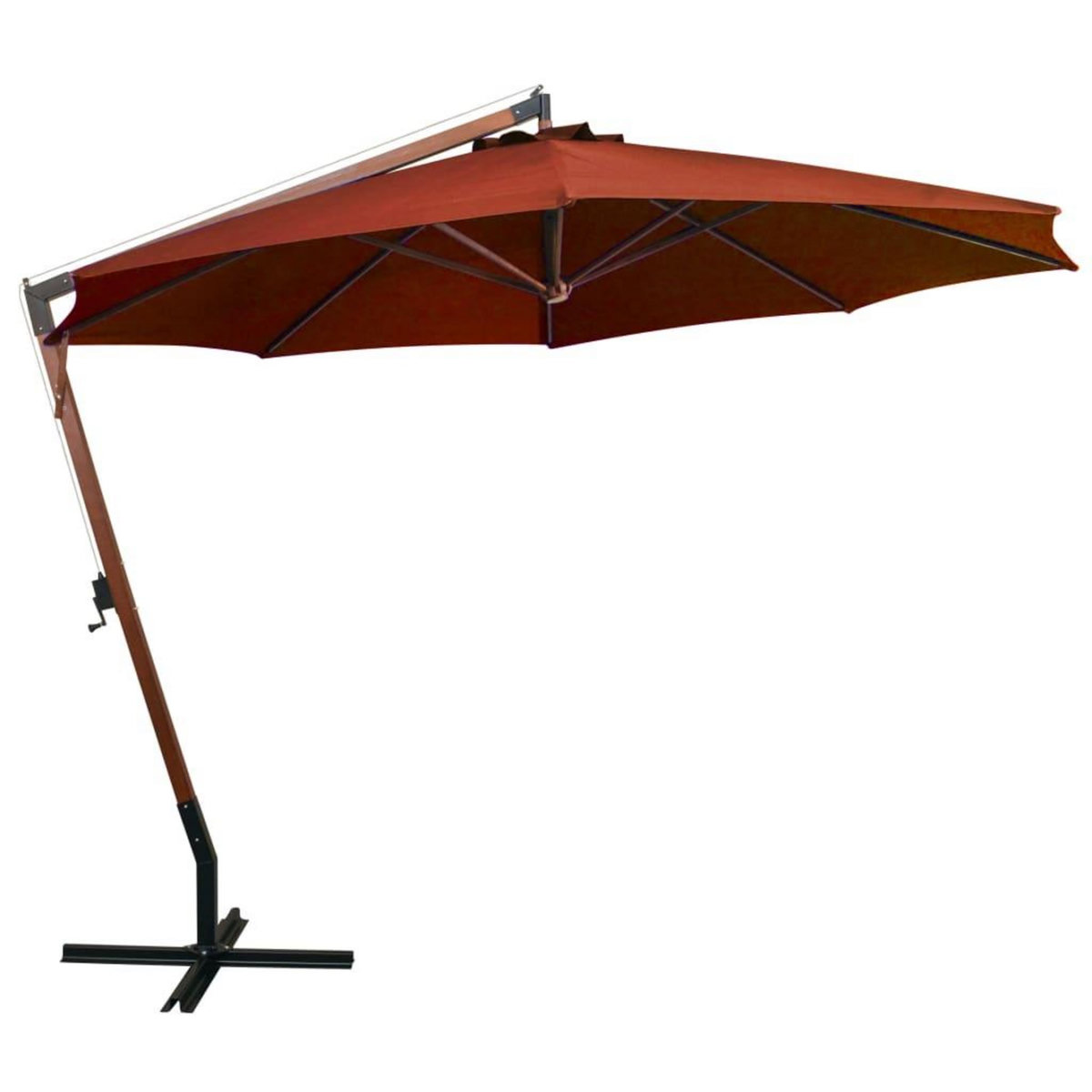 VIDAXL Parasol de jardin suspendu avec mat terre cuite bois de sapin
