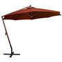 Voir la diapositive 2 : VIDAXL Parasol de jardin suspendu avec mat terre cuite bois de sapin