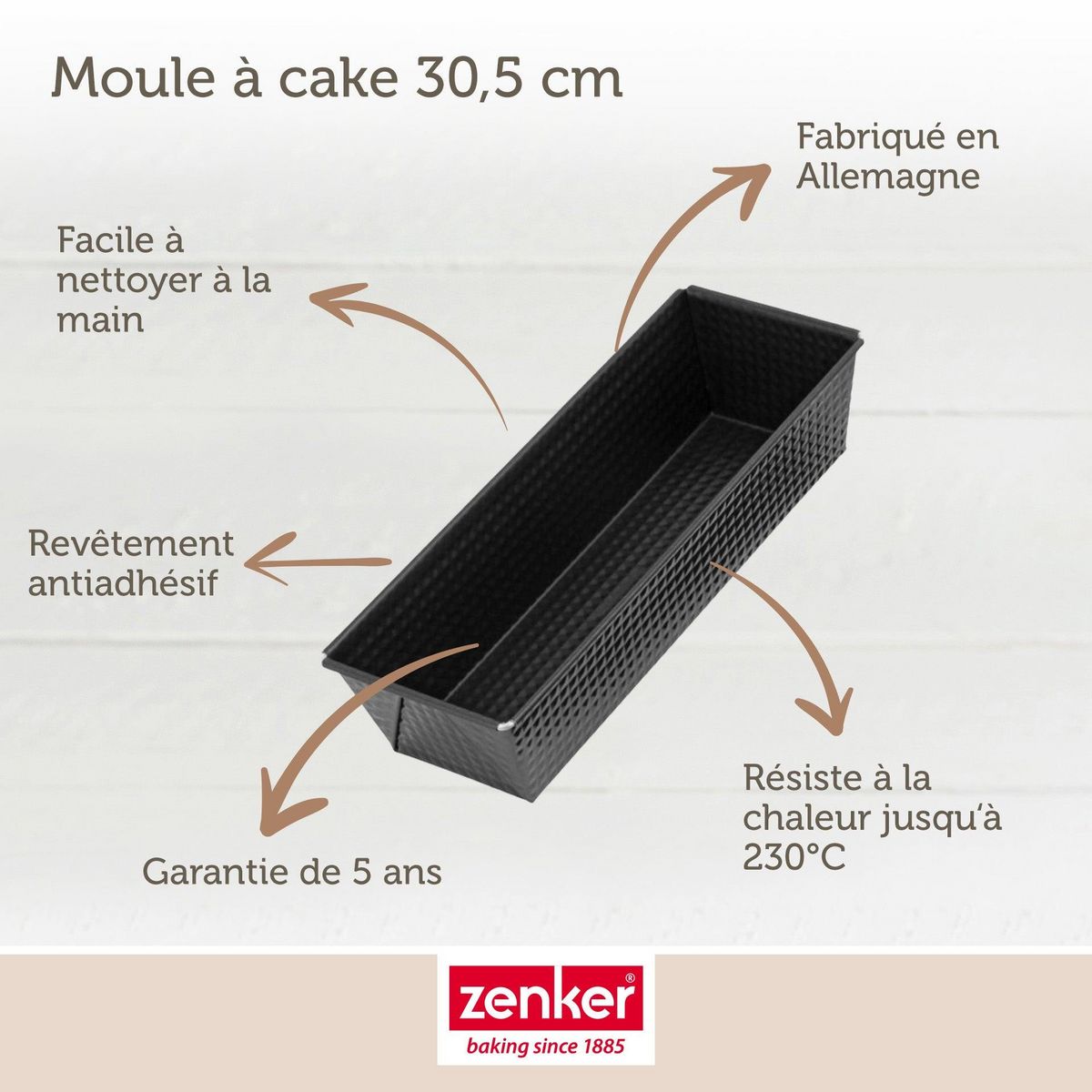 ZENKER Set de moule à cakes 30,5 x 11,5 cm et moule à savarins 28 cm Zenker Black Metallic