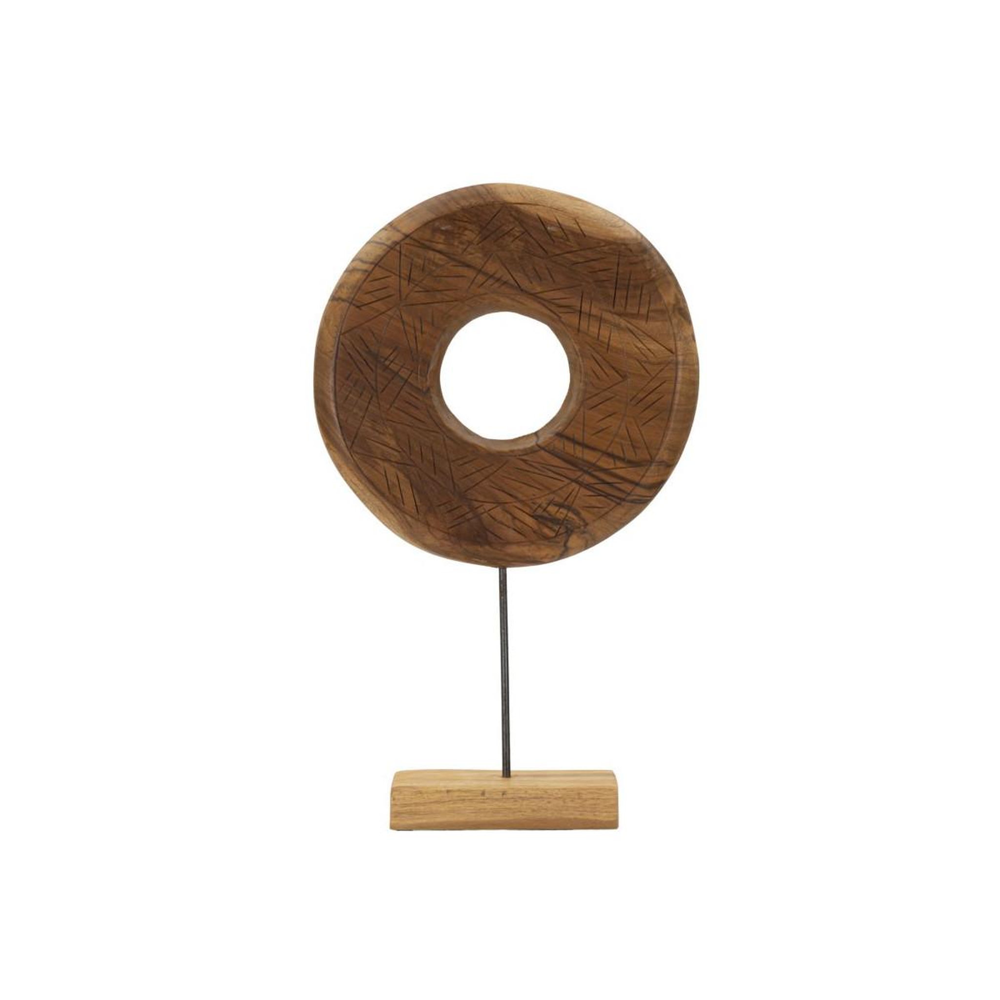 Paris Prix Objet déco rond en teck  dorat  58cm naturel