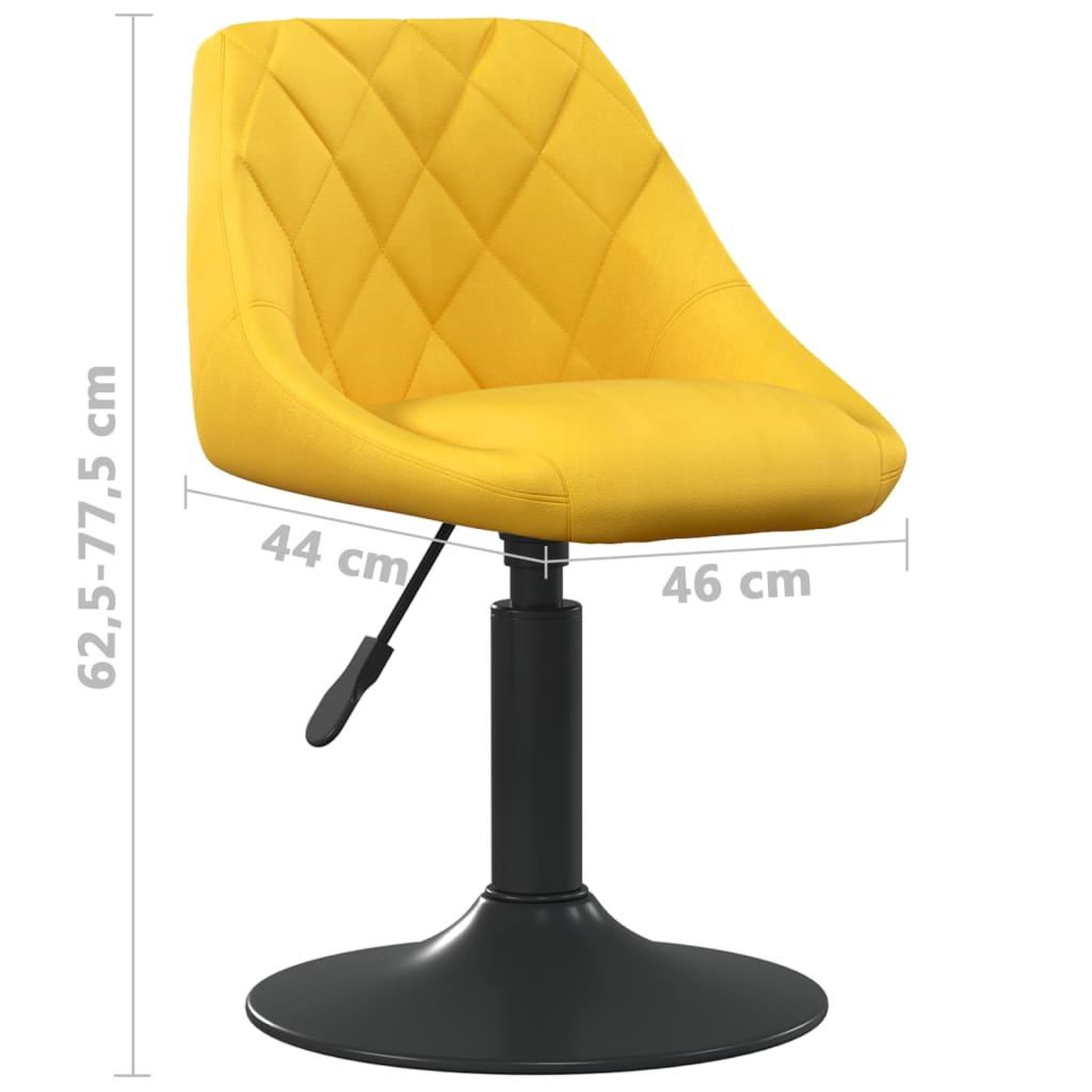 Voir la diapositive 6 : VIDAXL Chaises a manger pivotantes lot de 6 jaune moutarde velours