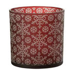 Paris Prix Photophore Design en Verre  Neige  15cm Rouge