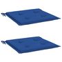 Voir la diapositive 3 : VIDAXL Coussins de chaise de jardin lot de 2 bleu royal 50x50x4 cm