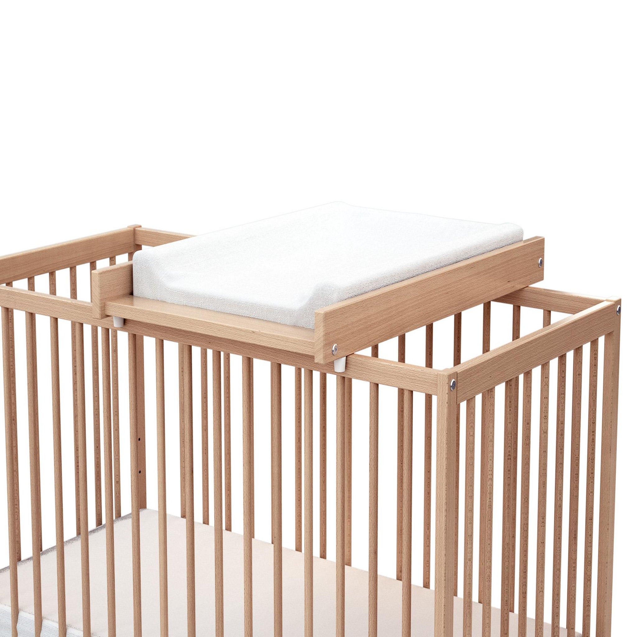Voir la diapositive 1 : WEBABY Plan à langer amovible pour lit bébé MONA en bois