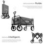 Voir la diapositive 3 : tectake Chariot pliable avec poignée téléscopique gris