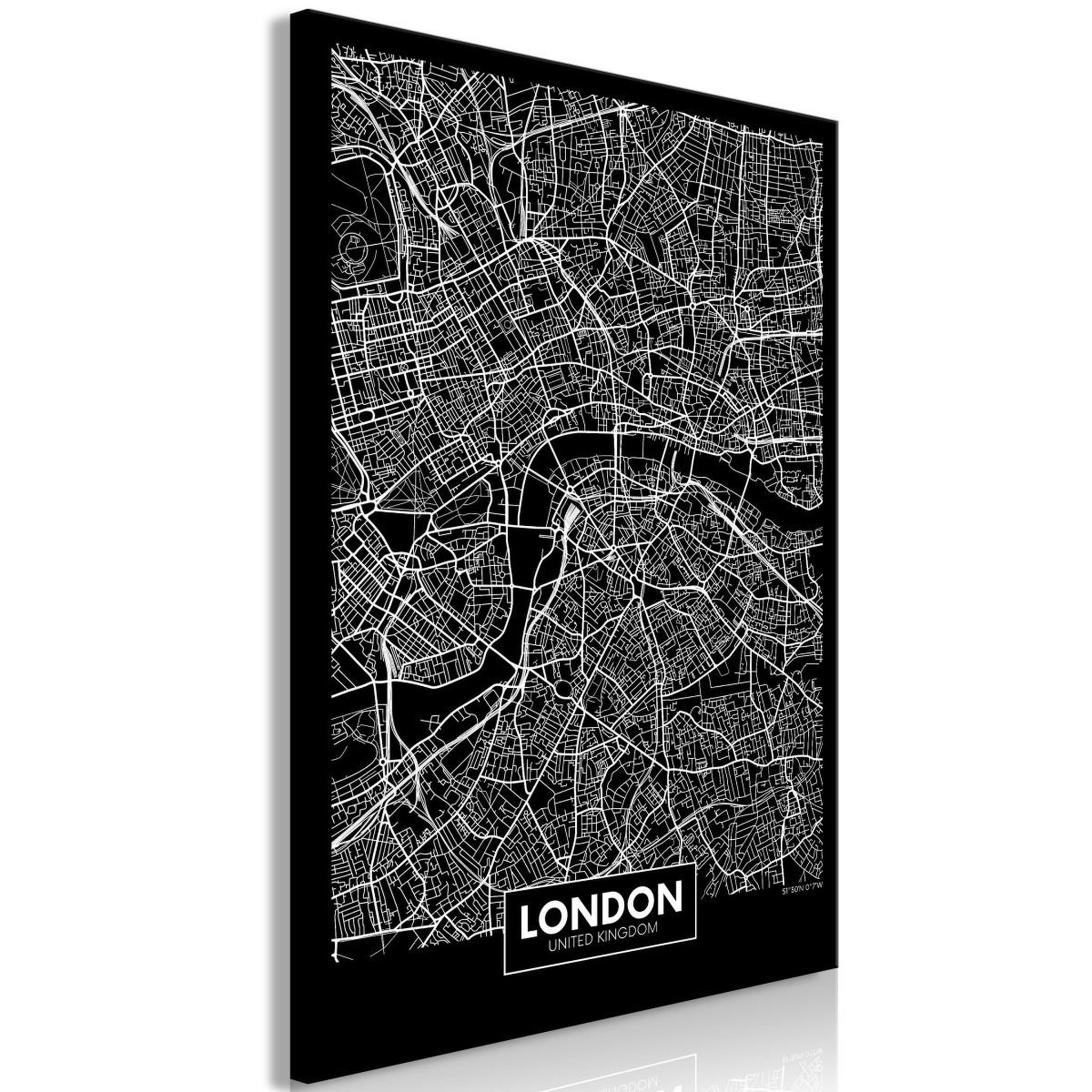 Paris Prix Tableau imprimé  dark map of london. Coloris disponibles : Multicolore