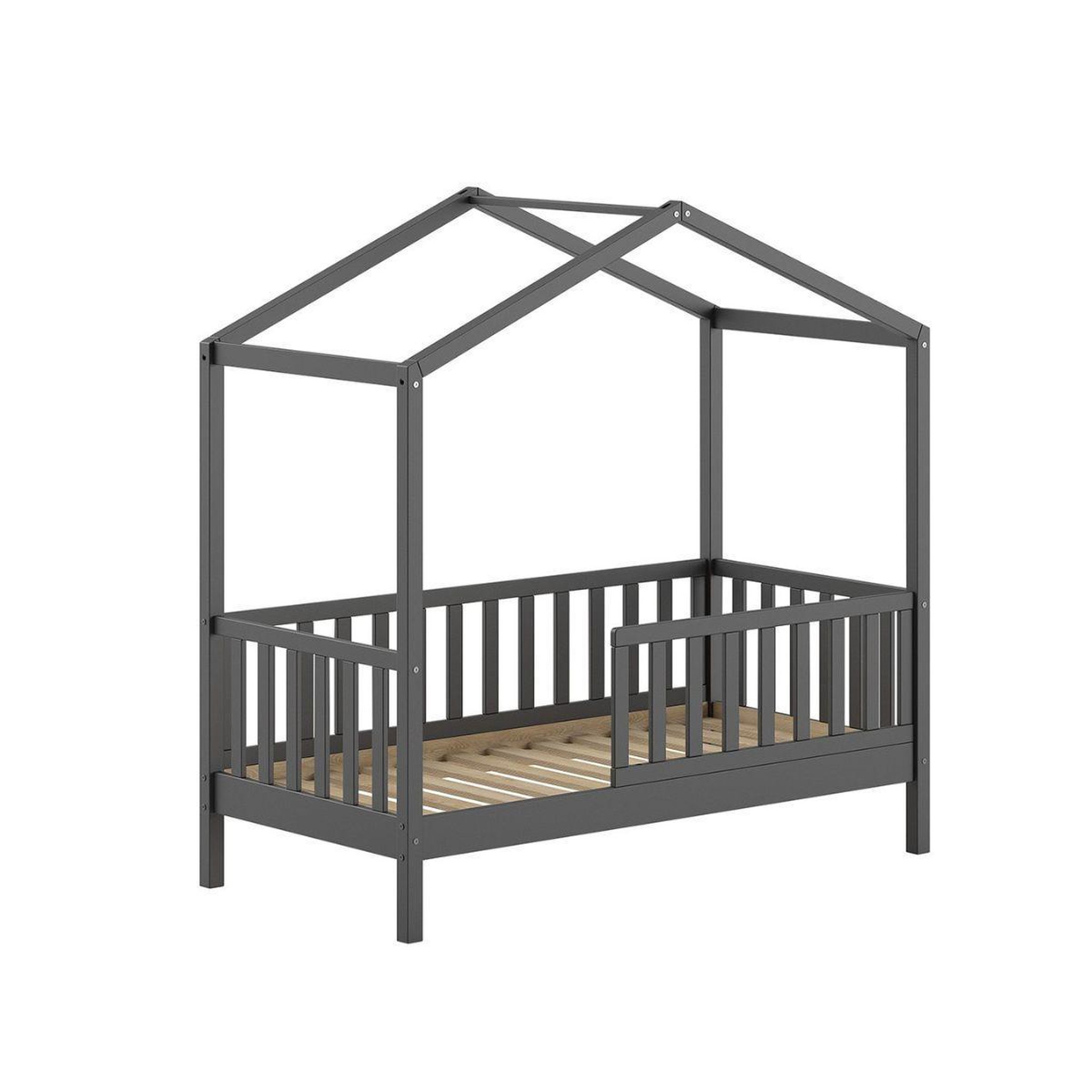 Vipack Lit cabane Dallas 70x140 cm gris