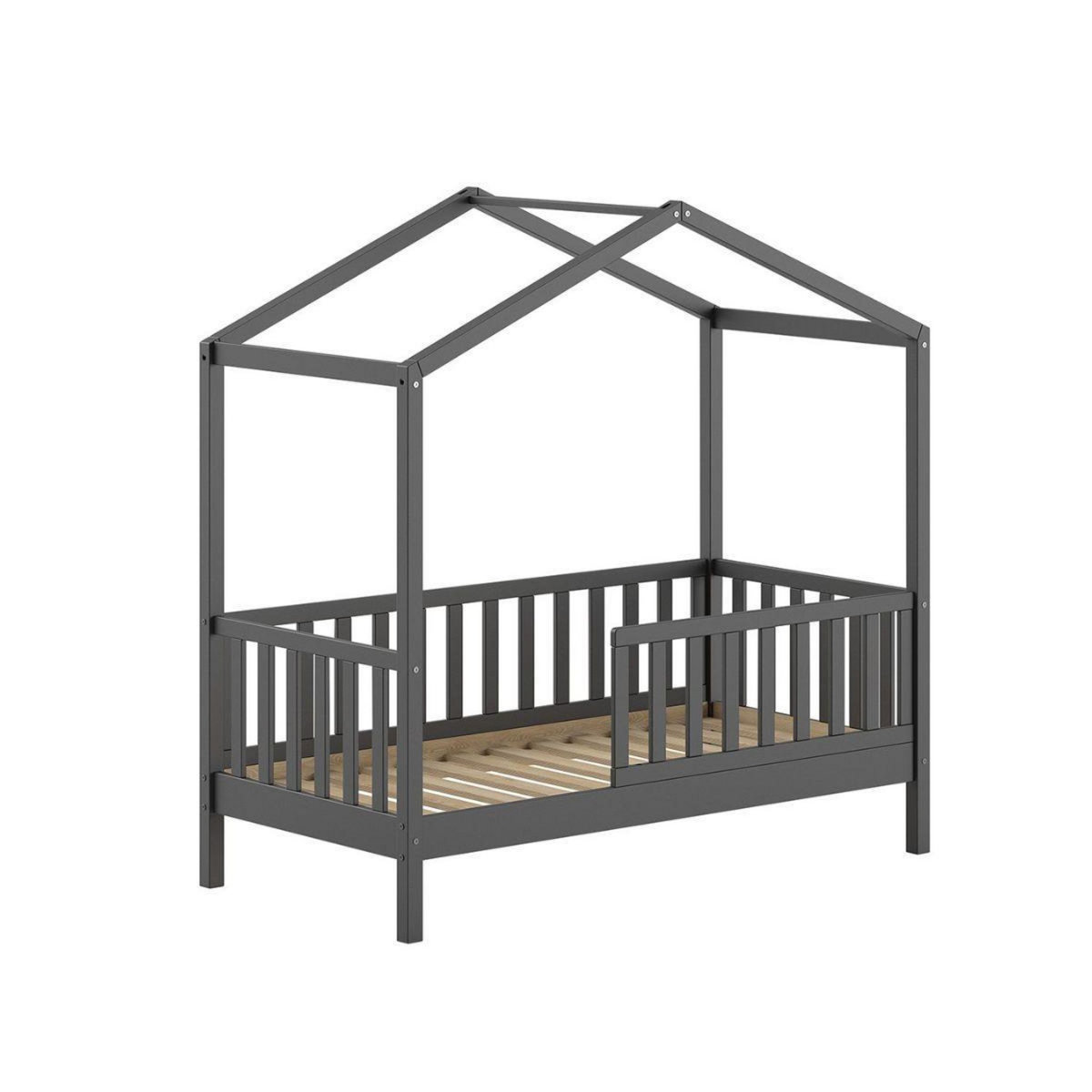 Vipack Lit cabane Dallas 70x140 cm gris