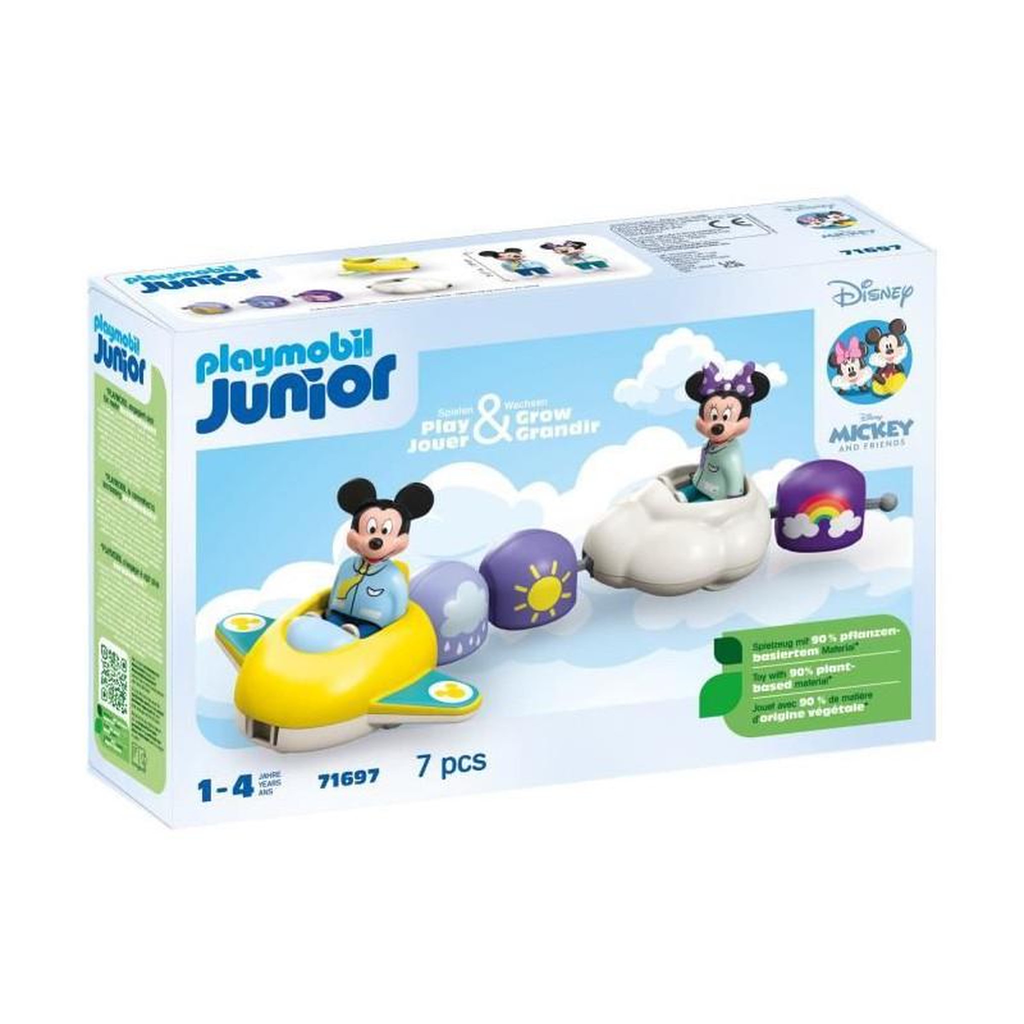 Voir la diapositive 2 : PLAYMOBIL PLAYMOBIL 71697 Train des nuages de Mickey et Minnie - Disney - Comprend Minnie, Mickey et un avion-train-nuage - Des 1 an