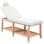 VIDAXL Table de massage a 2 zones Blanc Similicuir