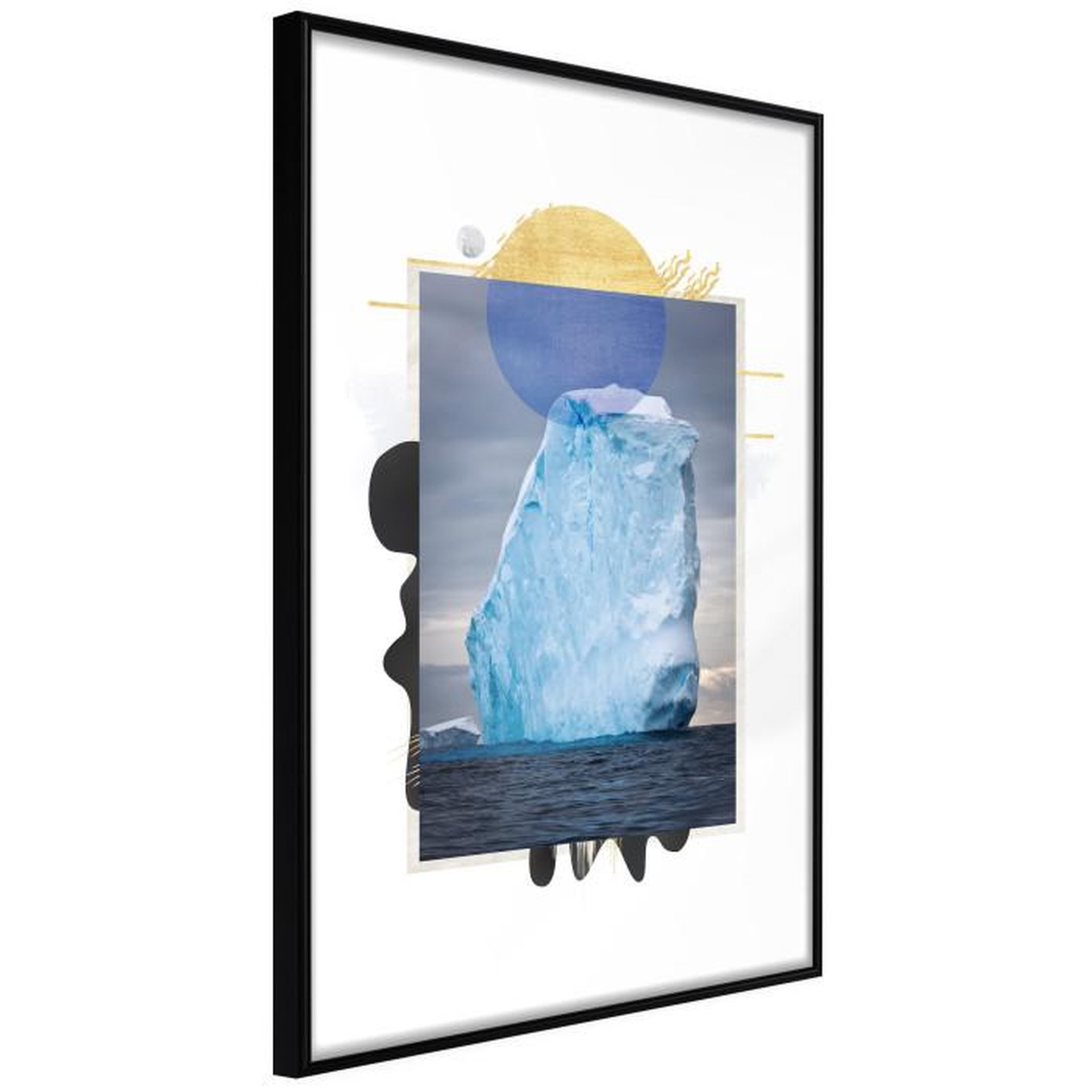 Paris Prix Affiche Murale Encadrée  Tip of the Iceberg. Coloris disponibles : Jaune, Noir