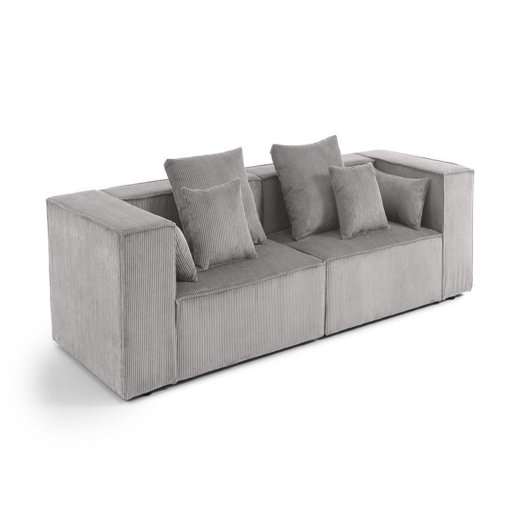 Voir la diapositive 2 : BEST MOBILIER Colombine - canapé modulable droit - 2 places - en velours côtelé