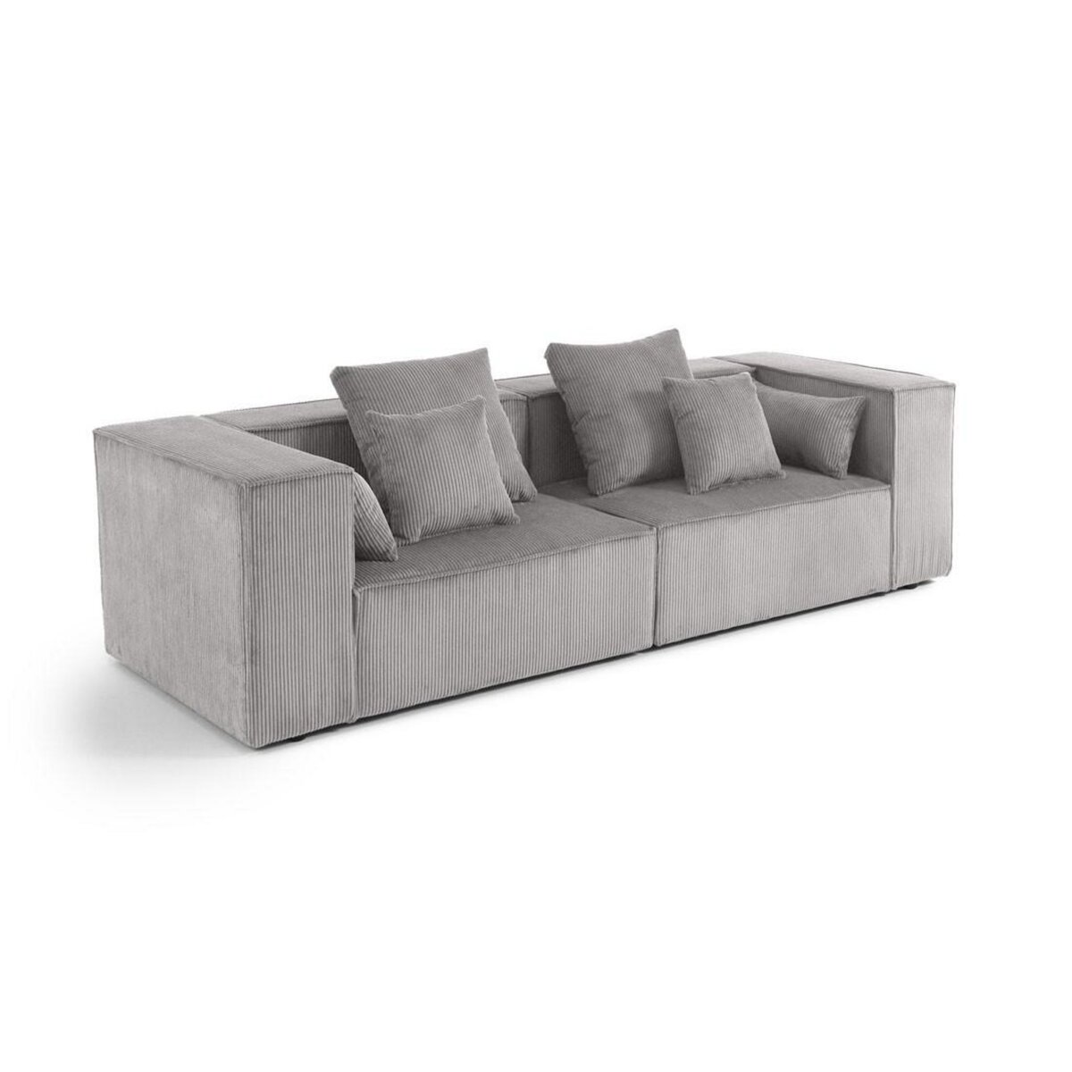 LISA DESIGN Colombine - canapé modulable droit - 2 places - en velours côtelé