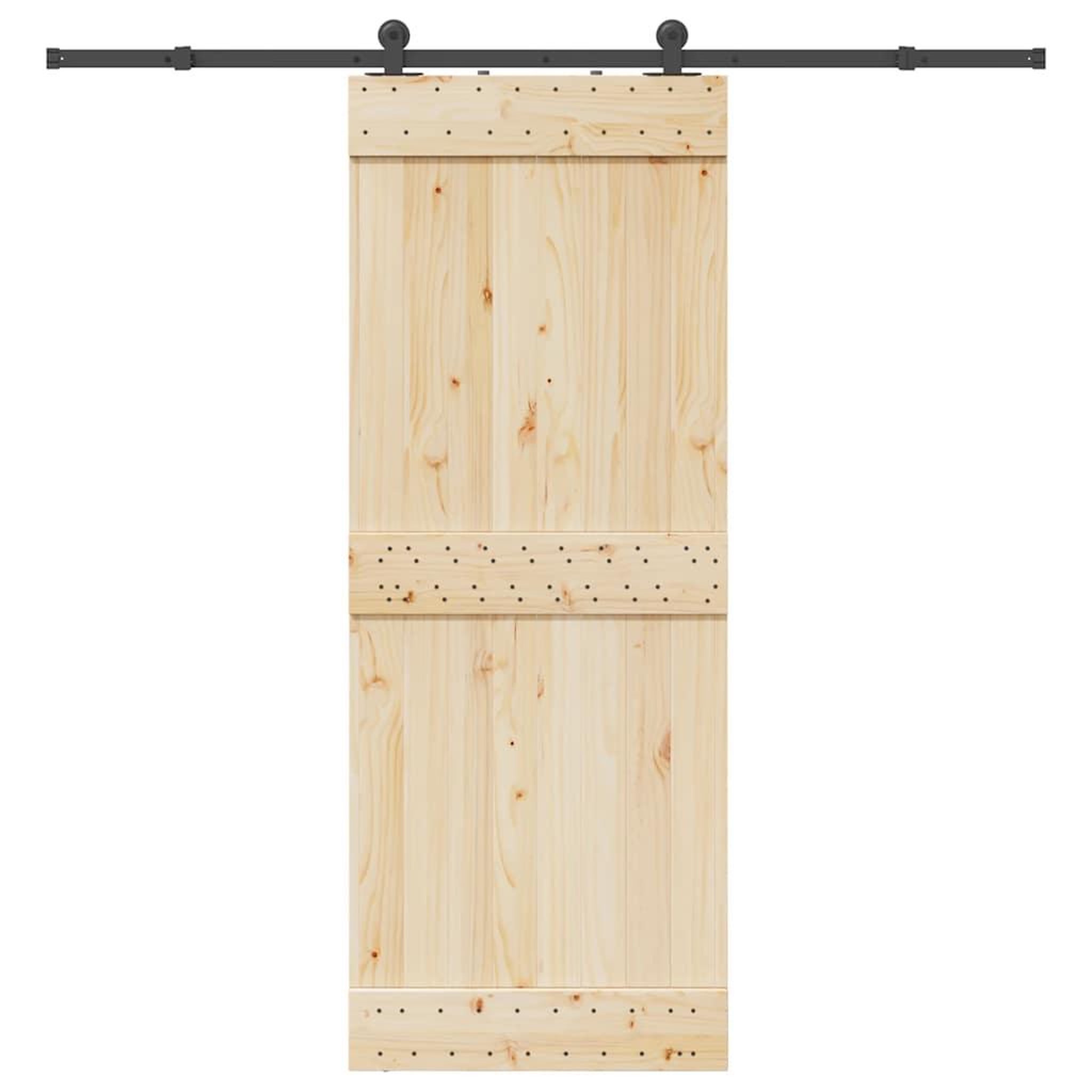 VIDAXL Kit de quincaillerie de porte coulissante 213,5 cm acier noir