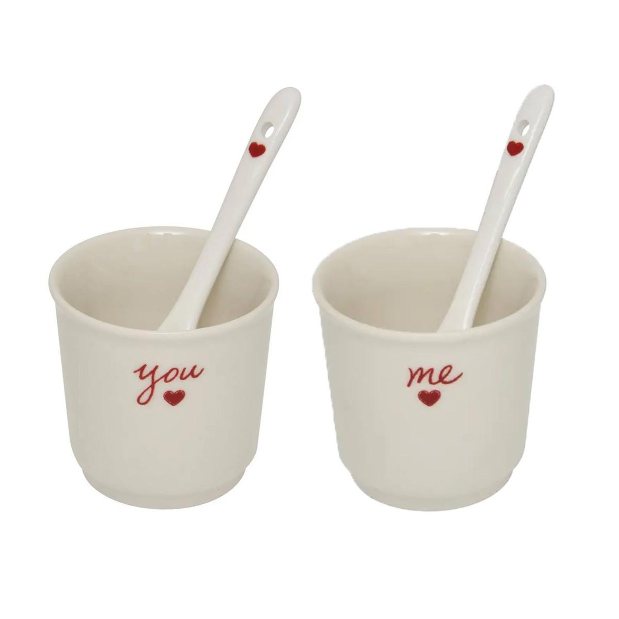 SECRET DE GOURMET Coffret 2 tasses à café  valentine  10cl blanc