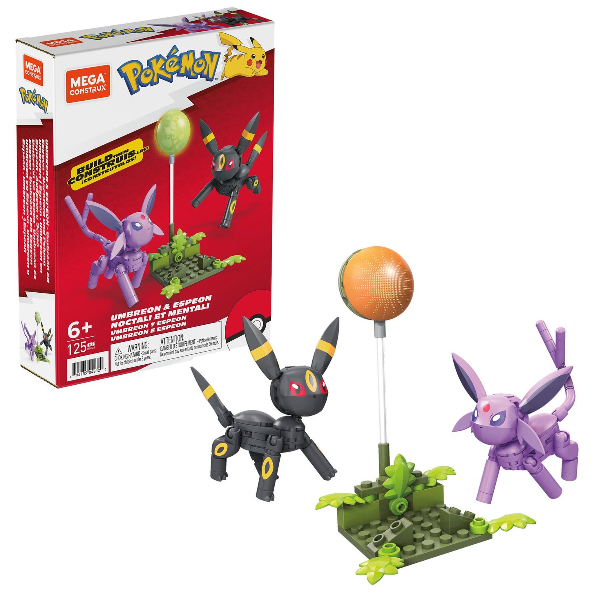 Voir la diapositive 2 : MEGA Mega Construx - Pokemon Noctali et Mentali à assembler - Briques de construction