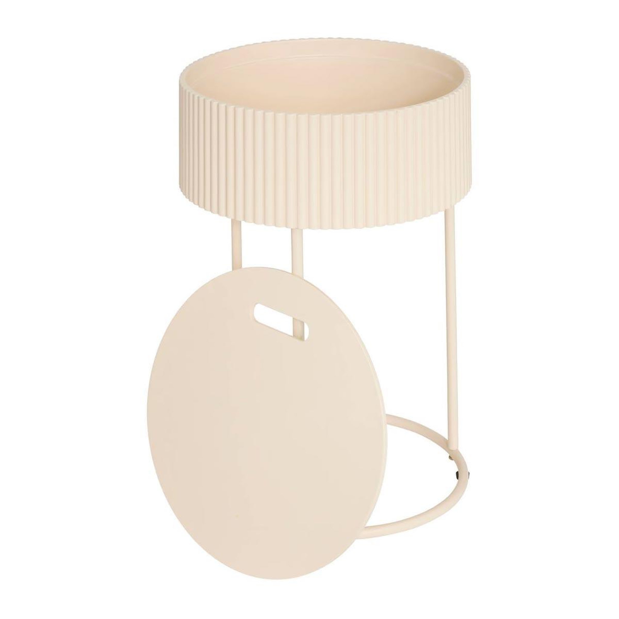Voir la diapositive 2 : ATMOSPHERA Table d'appoint avec rangement  juna  48cm beige