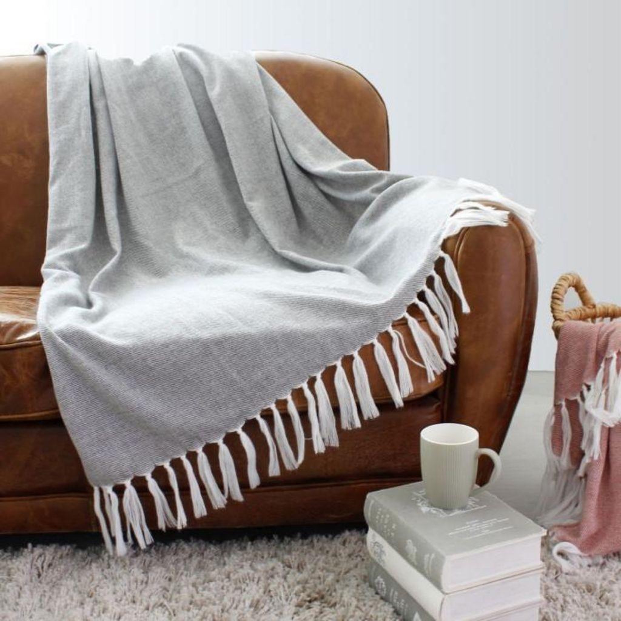 Voir la diapositive 2 : Eden Plaid ou jeté de canapé jacquard doby