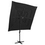 Voir la diapositive 1 : VIDAXL Parasol de jardin a 4 niveaux avec mat en aluminium noir