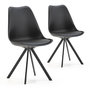 Voir la diapositive 1 : VS VENTA-STOCK Pack 2 chaises Salle à Manger Cross Style Nordique Noir, 54 cm x 49 cm x 84 cm