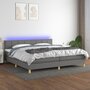Voir la diapositive 1 : VIDAXL Sommier a lattes de lit et matelas et LED Gris fonce 200x200 cm
