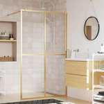 VIDAXL Paroi de douche avec verre ESG transparent dore 140x195 cm