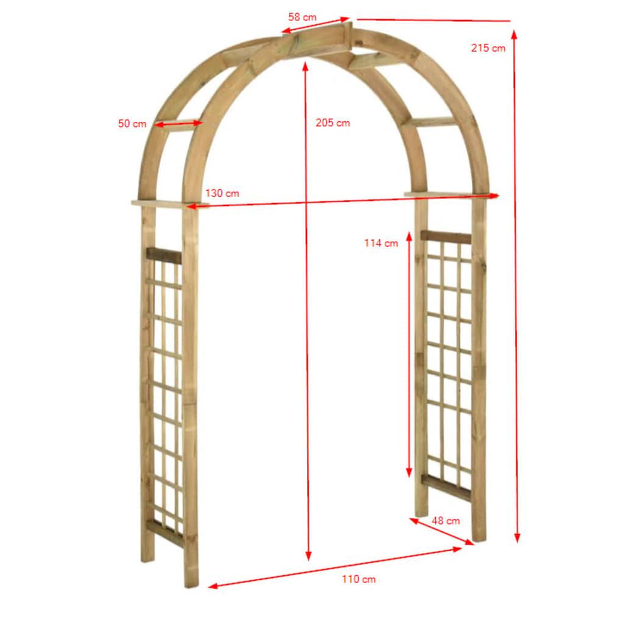 Voir la diapositive 6 : VIDAXL Arche avec treillis bois de pin vert impregne