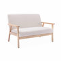 Voir la diapositive 1 : SWEEEK Banquette canapé en bois et tissu bouclette. Isak. L 114 x P 69.5 x H 73cm