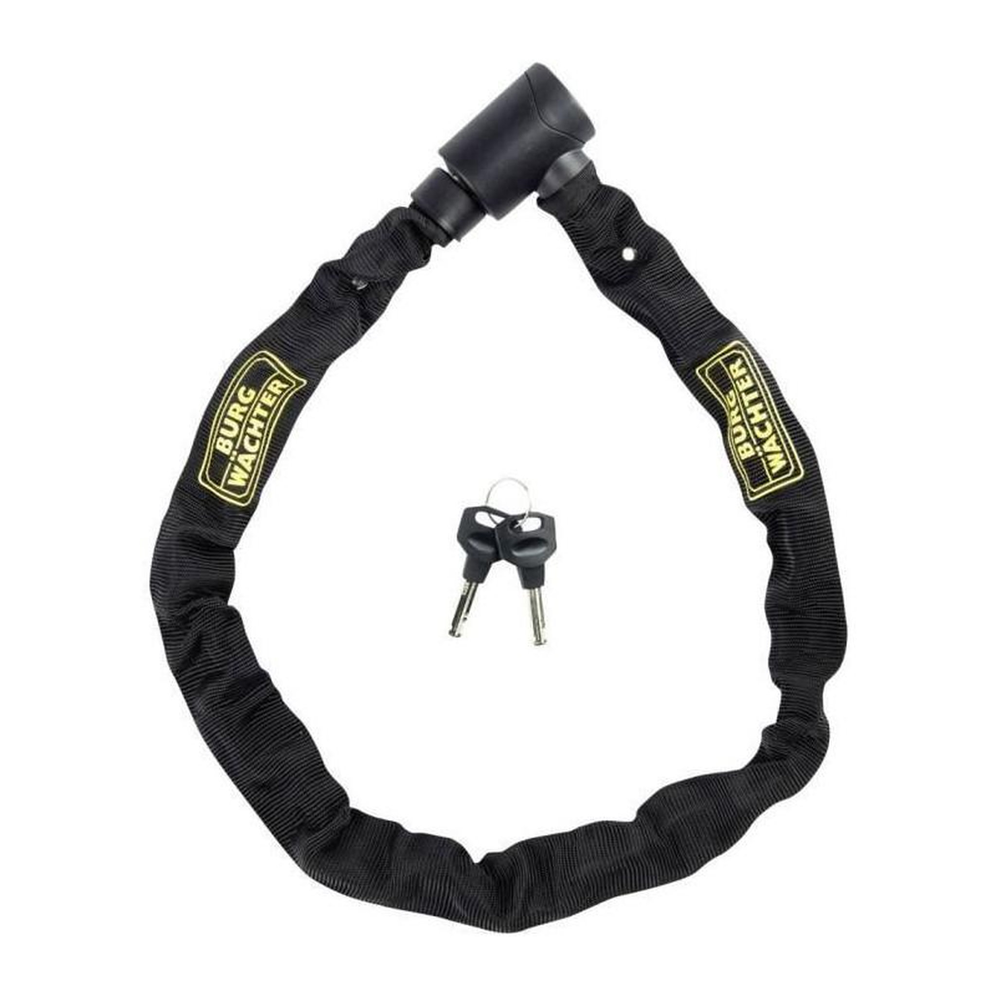 BURG WACHTER Antivol vélo chaîne - BURG WACHTER - 580 90 BLACK - Acier 6 mm - Textile haute résistance - 2 clés
