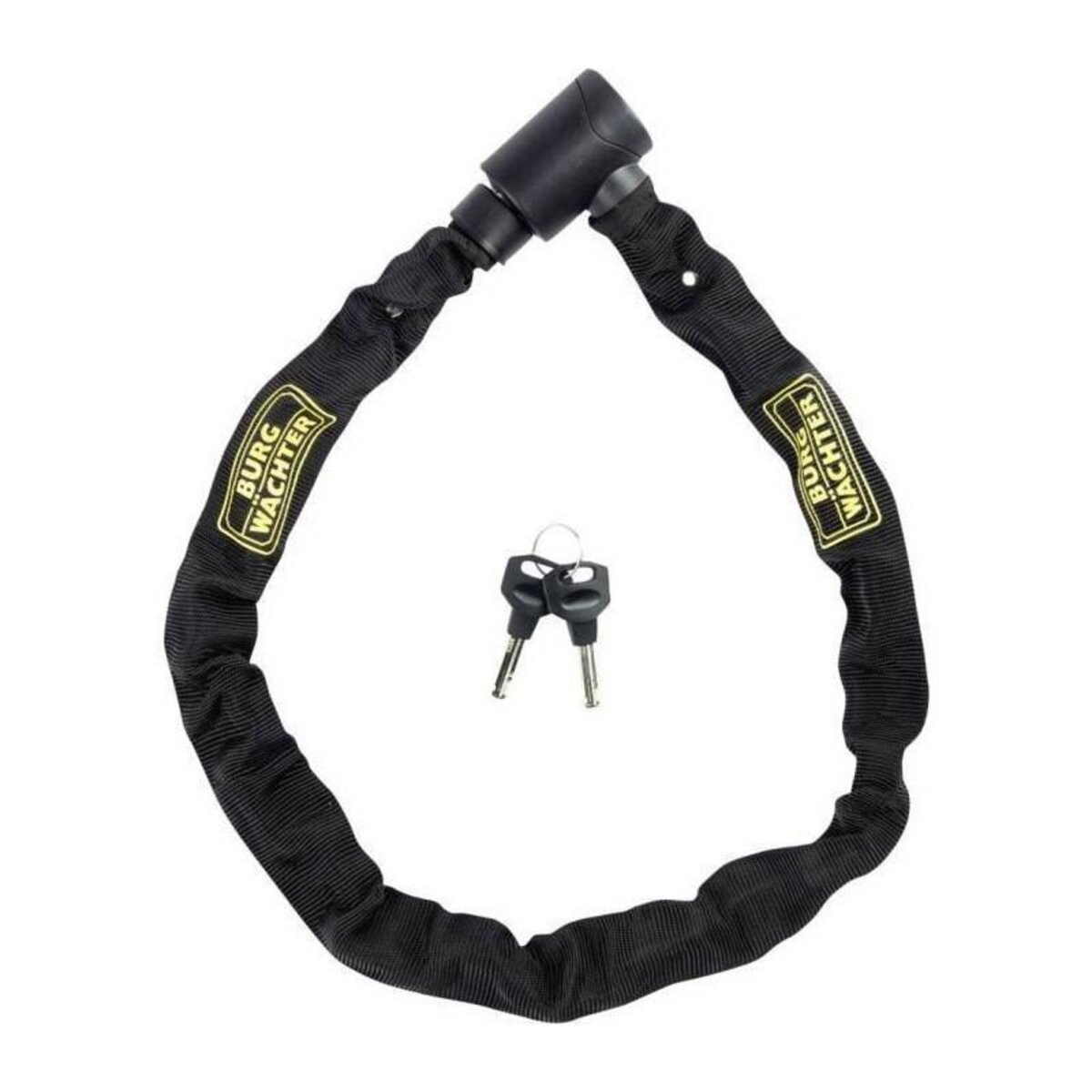 BURG WACHTER Antivol vélo chaîne - BURG WACHTER - 580 90 BLACK - Acier 6 mm - Textile haute résistance - 2 clés