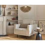 LISA DESIGN Charlie - fauteuil - pieds hauts - en velours côtelé. Coloris disponibles : Gris, Orange, Bleu, Vert