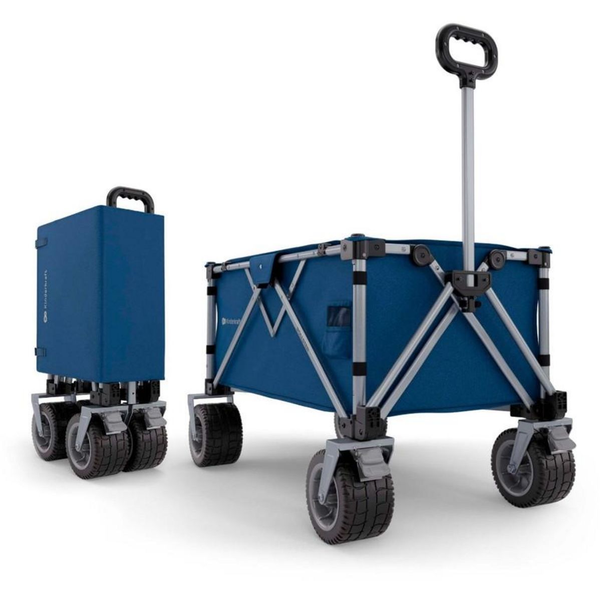 KINDERKRAFT Brouette pliable 130 l tige telescopique roues 360