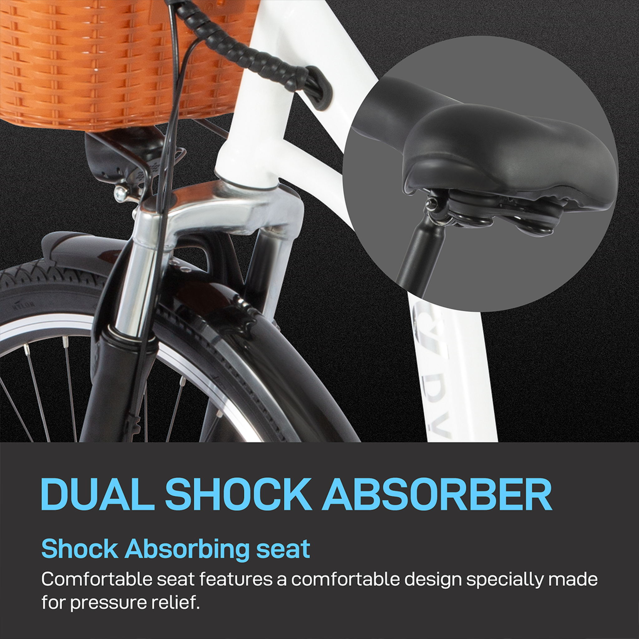 Voir la diapositive 5 : DYU Vélo électrique rétro DYU C6, 250 W, 36 V, 12,5 Ah, avec panier et porte-bagages arrière