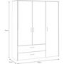 Voir la diapositive 6 : MARKET24 Armoire de chambre - Blanc mat / Chene artisan - 3 portes et 2 tiroirs - 152,8 x 52,7 x 190,8 cm