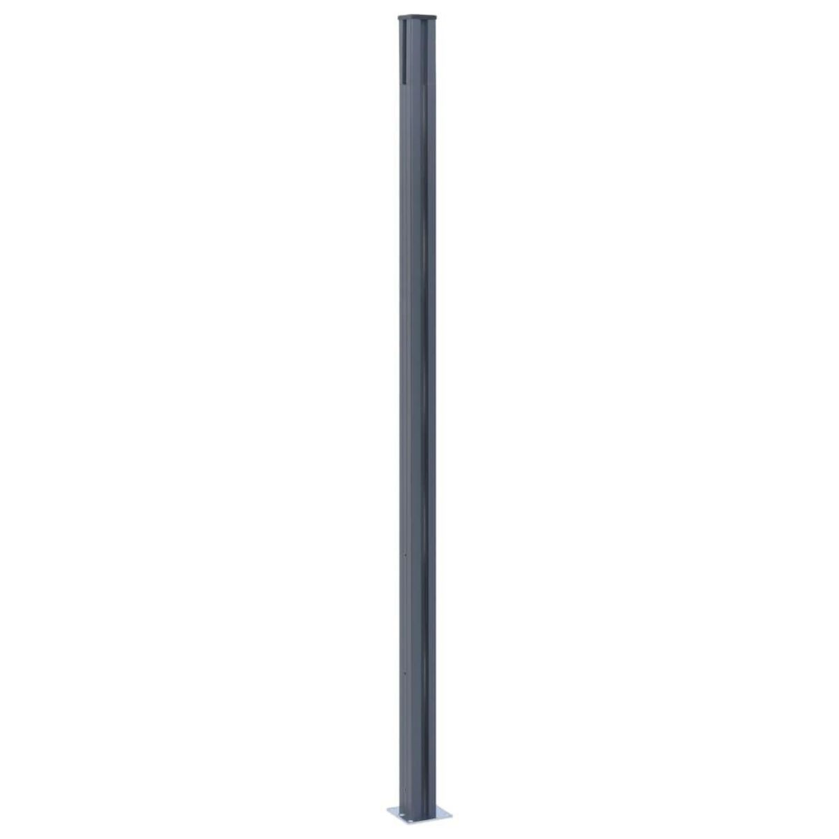 VIDAXL Poteaux de cloture 3 pcs Gris fonce 185 cm Aluminium
