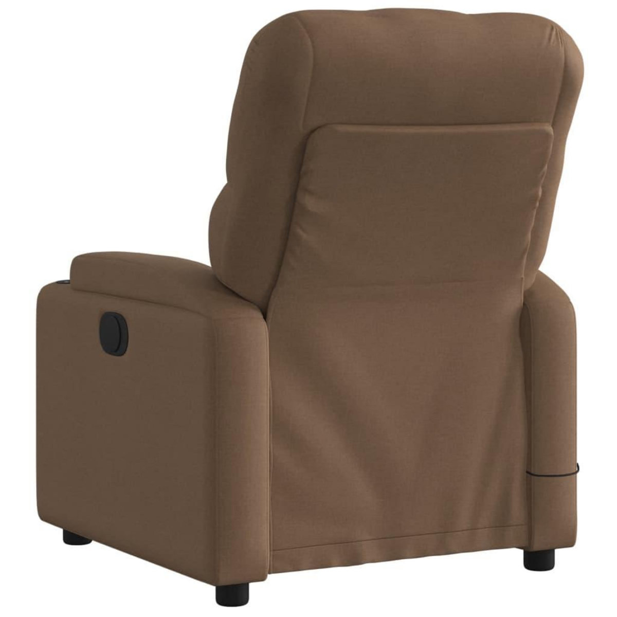 VIDAXL Fauteuil inclinable de massage electrique marron tissu