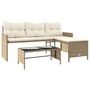 Voir la diapositive 2 : VIDAXL Canape de jardin avec table et coussins en forme de L beige
