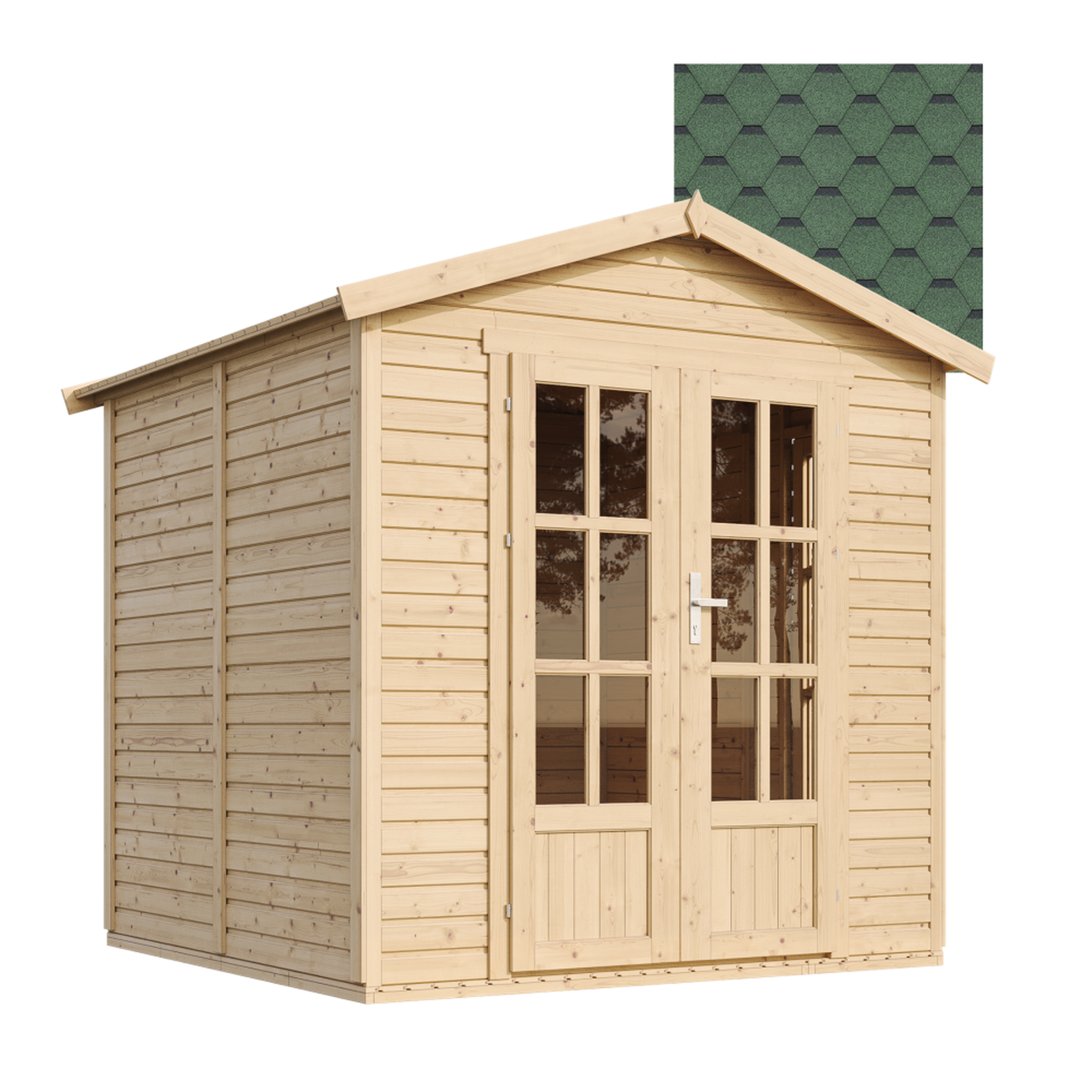 Voir la diapositive 1 : TIMBELA Cabane en bois avec plancher, avec bardeaux bitumineux couleur, Atelier, Studio M351FB+H351FBBLACK