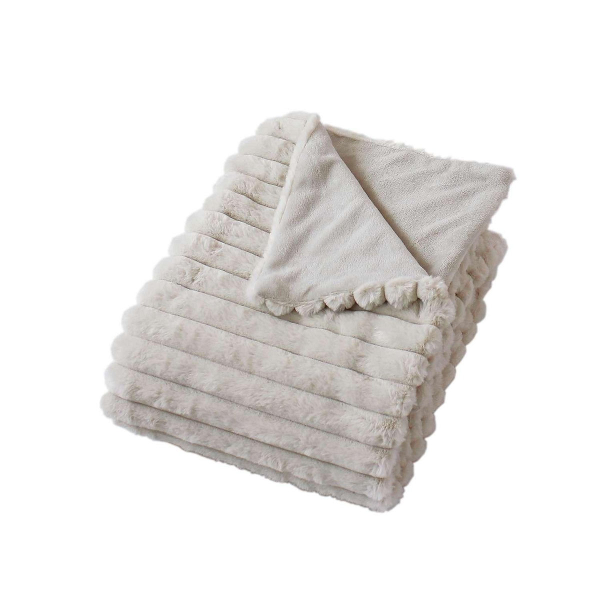 TOILINUX Couverture douce et côtelée Sela