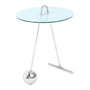Voir la diapositive 1 : Paris Prix Table d'Appoint Design  Pendule  60cm Argent & Blanc