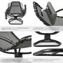 Voir la diapositive 5 : tectake Chaise longue de jardin ergonomique avec mouvement de balancement confortable gris