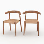 MAISON PAVANE Lot de 2 chaises en bois de teck et cordage type loom-Alia