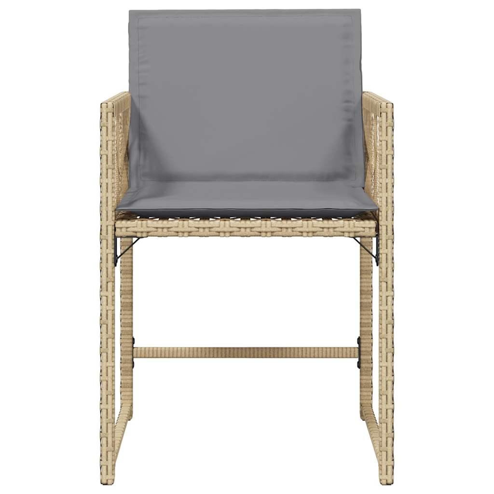 Voir la diapositive 5 : VIDAXL Chaises de jardin avec coussins lot de 4 melange beige