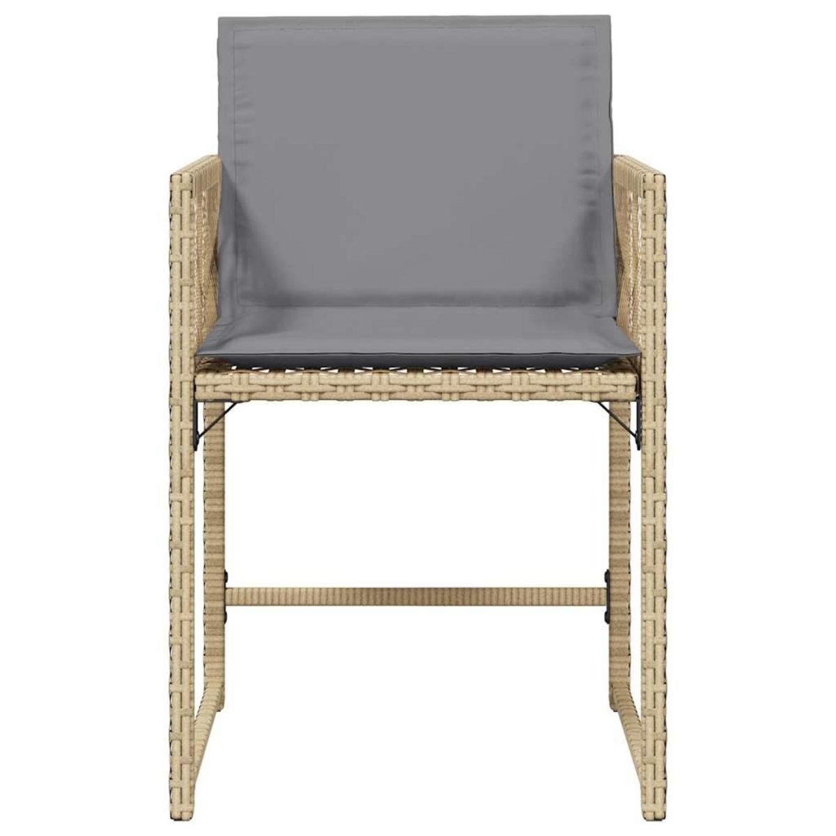 VIDAXL Chaises de jardin avec coussins lot de 4 melange beige