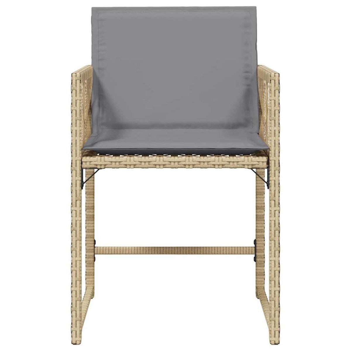 VIDAXL Chaises de jardin avec coussins lot de 4 melange beige