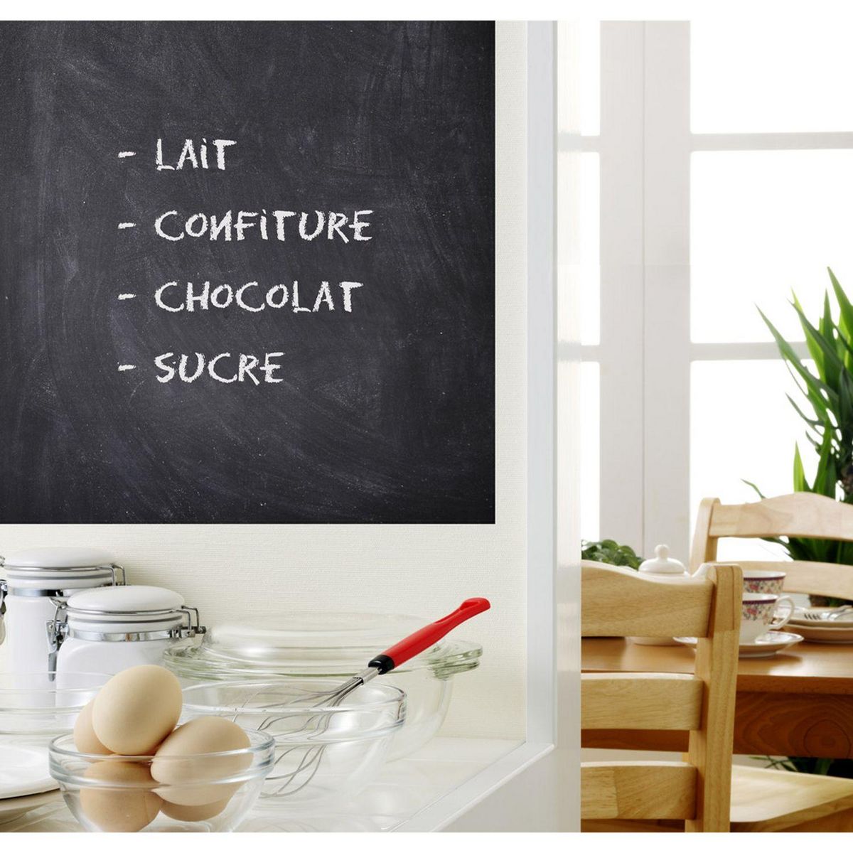 HABITABLE Adhésif décoratif tableau noir - 100 x 45 cm - Noir